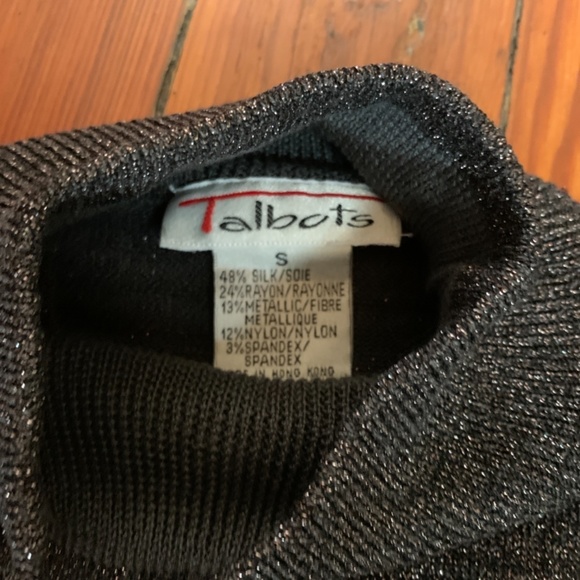 Talbots metallic mock turtleneck sweater. Great for holidays. Worn a bunch of ti - Picture 2 of 4